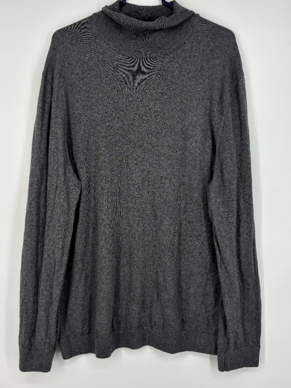 New Look Mens XL Turtleneck Sweater Charcoal Heather Gray Fine Gauge Knit LS